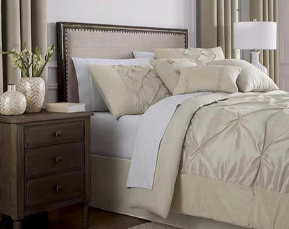 Broadhaven Cressida 7-piece faux silk comforter set in oatmeal king