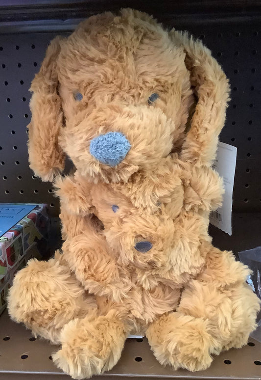 (CLEARANCE) Brown Dog Plush Animal with Mini Plush