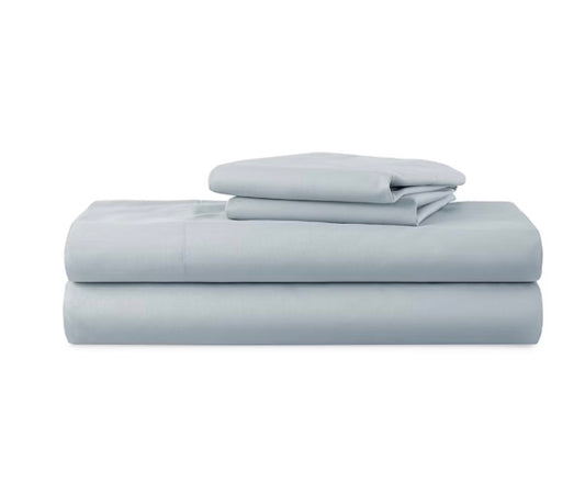 Home Expressions Cool and Crisp Cotton Percale 3 Sheet Set Twin-Included(1 Fitted Sheet,1 Pillowcase,1 Flat Sheet)-Color(Puritan Blue)