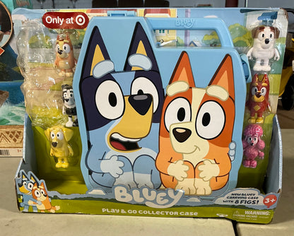 Bluey play & go collector case - AS IS - MISSING 2 FIGURES