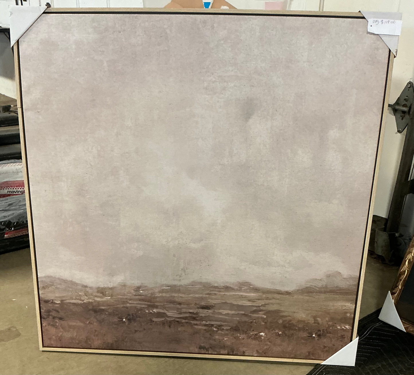 THRIFTY 70 - 36x36” plains framed wall canvases, beige frame - AS IS - DAMAGES - FINAL SALE - NO RETURNS - PICK UP ONLY