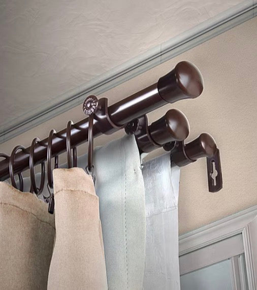 Rod Desyne Standard Triple Curtain Rod 28”-48” Cocoa(clearance)