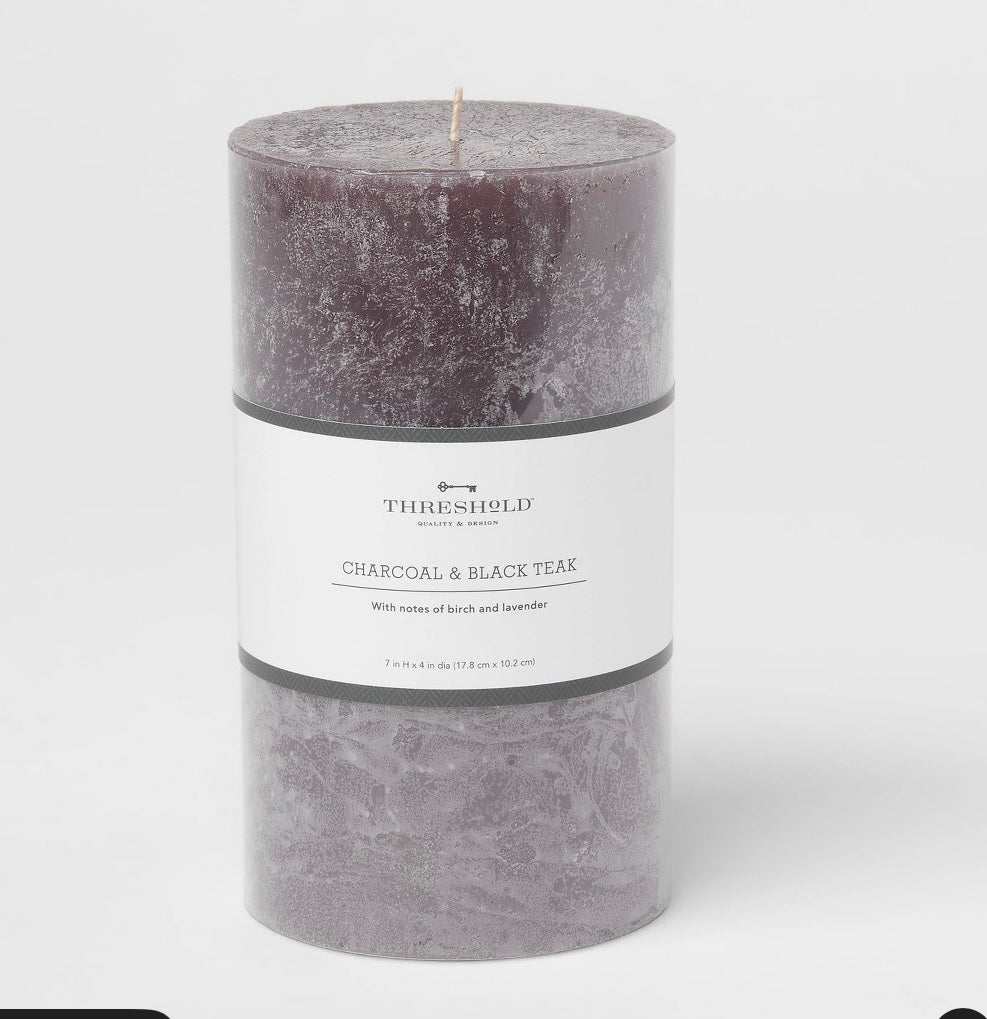 7” x 4” pillar scented candle - AS IS - SOME MINOR COSMETIC FLAWS