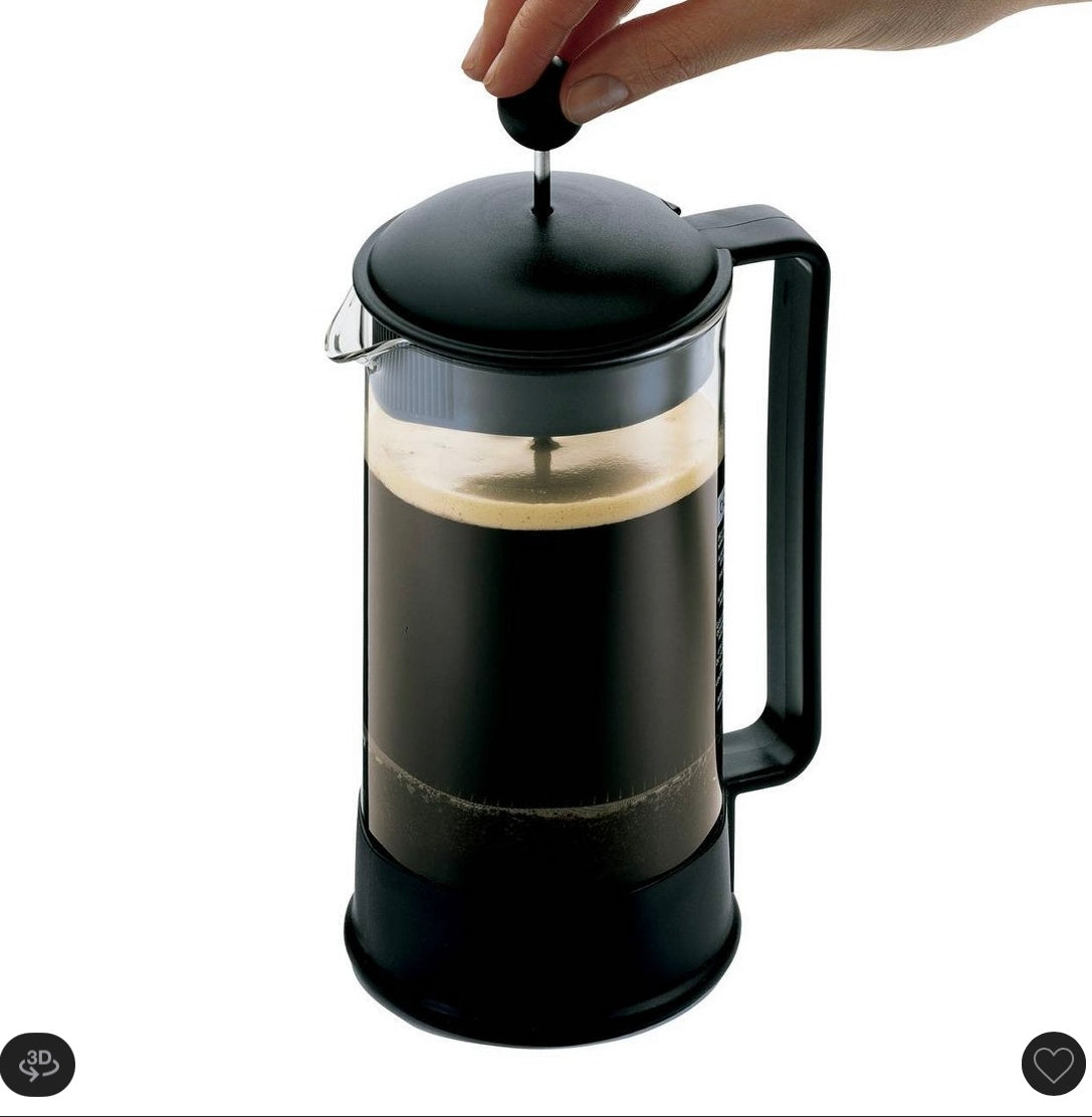 Bodum Brazil 8 cup 34oz French press coffee maker black: glass carafe, dishwasher-safe, manual coffee presser - open box