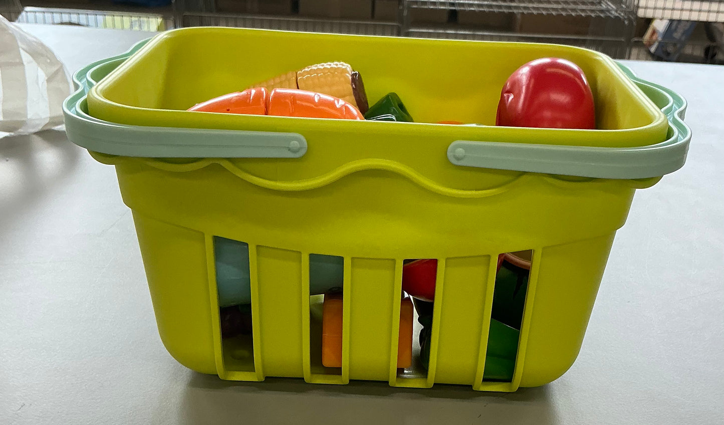 Gigglescape grocery basket with play food - AS IS - USED