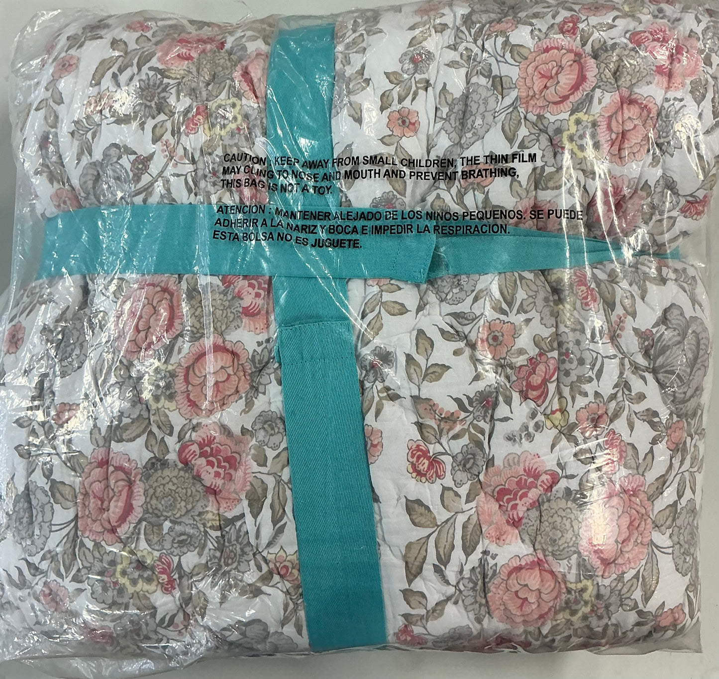Thrifty 70 Martha Stewart Lula Floral Reversible Quilt Only Full/Queen-Pink-Open Package-USED-(See Picture)-FINAL SALE-NO RETURN-AS IS
