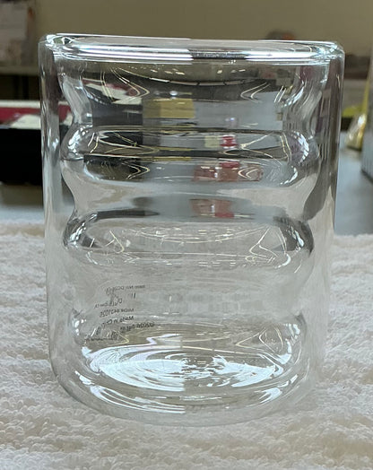 Clear glass Alink ripple bubble tumbler with a unique wavy design