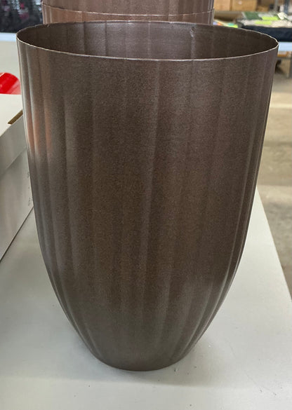 Metal Flower Vase Brown size 7.5 in X 5 in