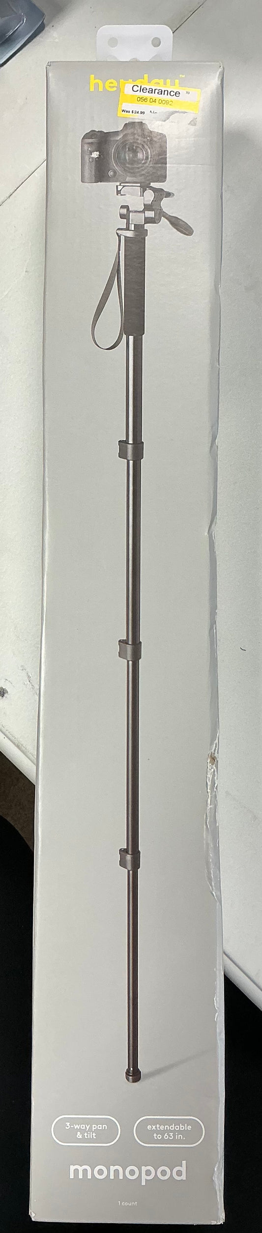 Monopod black 3-way panhead
