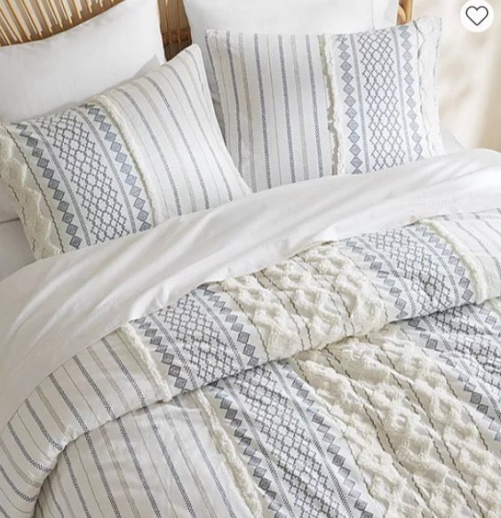 Ink+Ivy Imani Cotton Printed Comforter Set with Chenille 3-piece king/cal king
