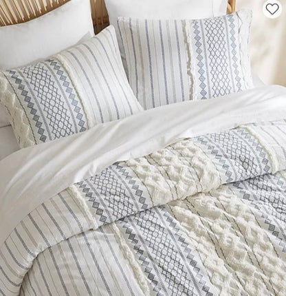 Ink+Ivy Imani Cotton Printed Comforter Set with Chenille 3-piece king/cal king