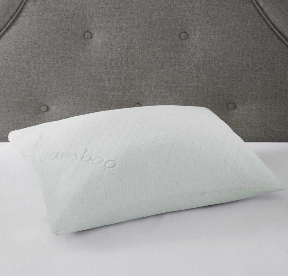 Sleep Philosophy Chopped Foam Bed Pillow with Bamboo Cover Queen-Minty Green Speckles