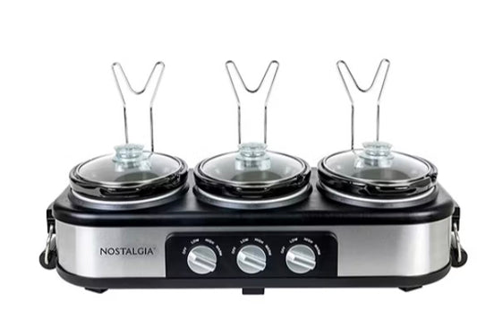 Nostalgia Triple 1 1/2 Qt Slow Cooker