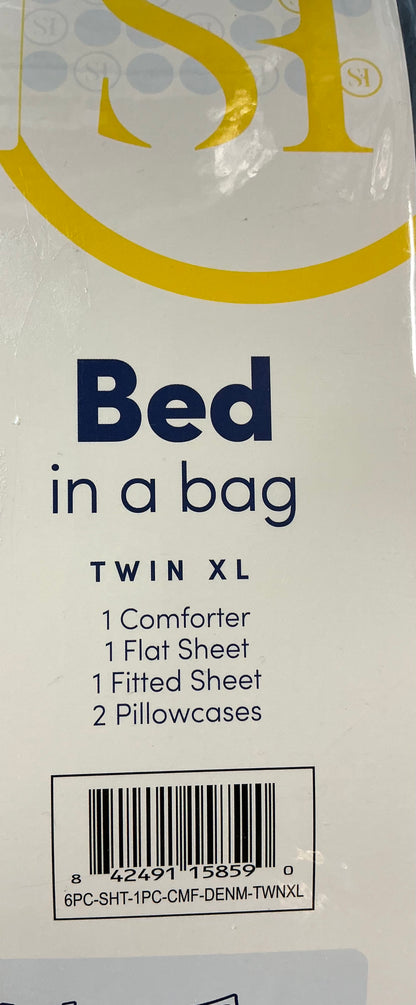 Sweet Home Collection™ All Season Reversible Bed-in-A-Bag 5 Pieces  Comforter & Sheet Set TwinXL-Color(Denim Blue)