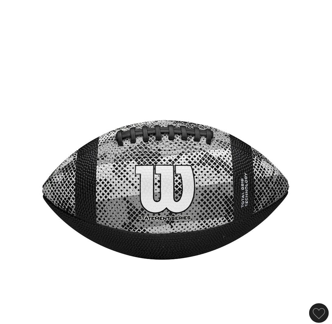 Wilson NCAA statement jr football - black/gray: size 6, butyl bladder, rubber shell - SOME MINOR COSMETIC FLAWS