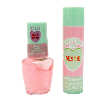 Sweethearts Lip Balm + Nail Polish Bestie set
