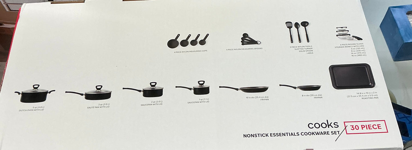 Cooks 30-pc Aluminum Non-Stick Cookware Set