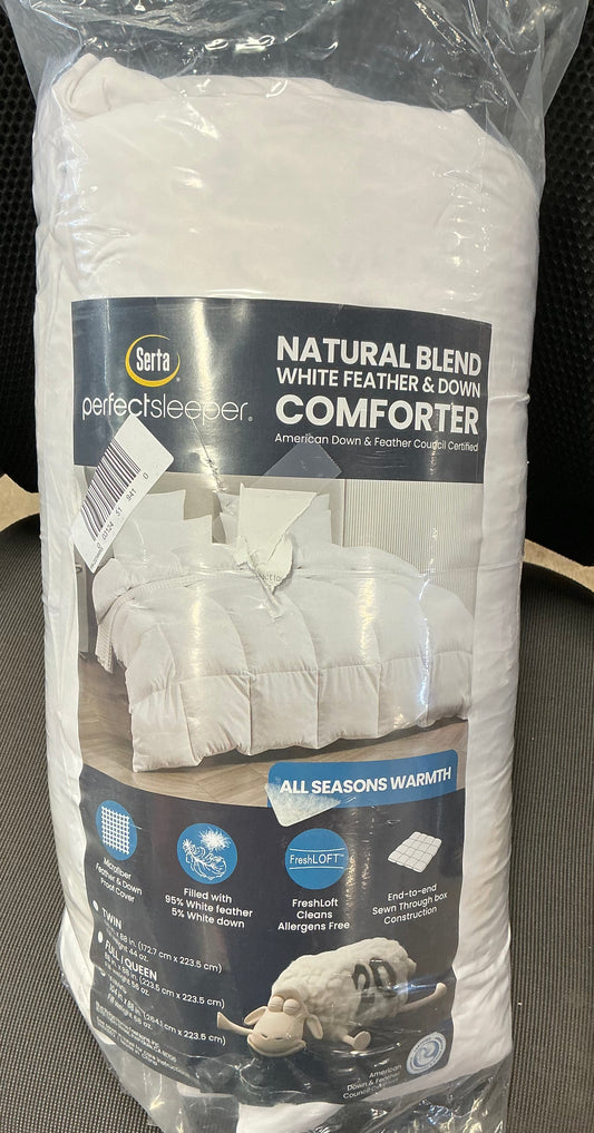 Serta Natural Blend White Feather & Down Comforter designed for all-season use king