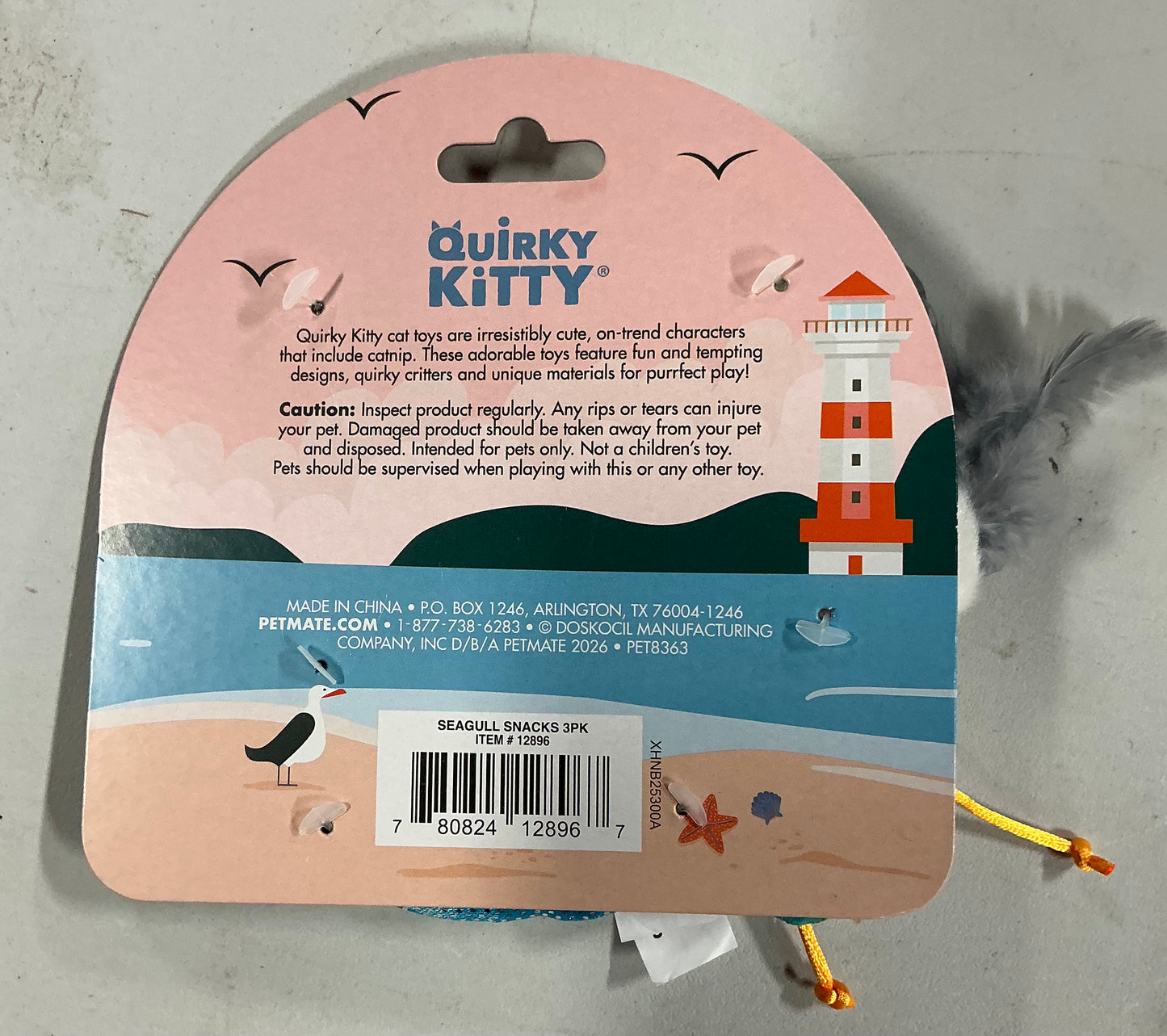 Quirky kitty seagull snacks plush cat toy