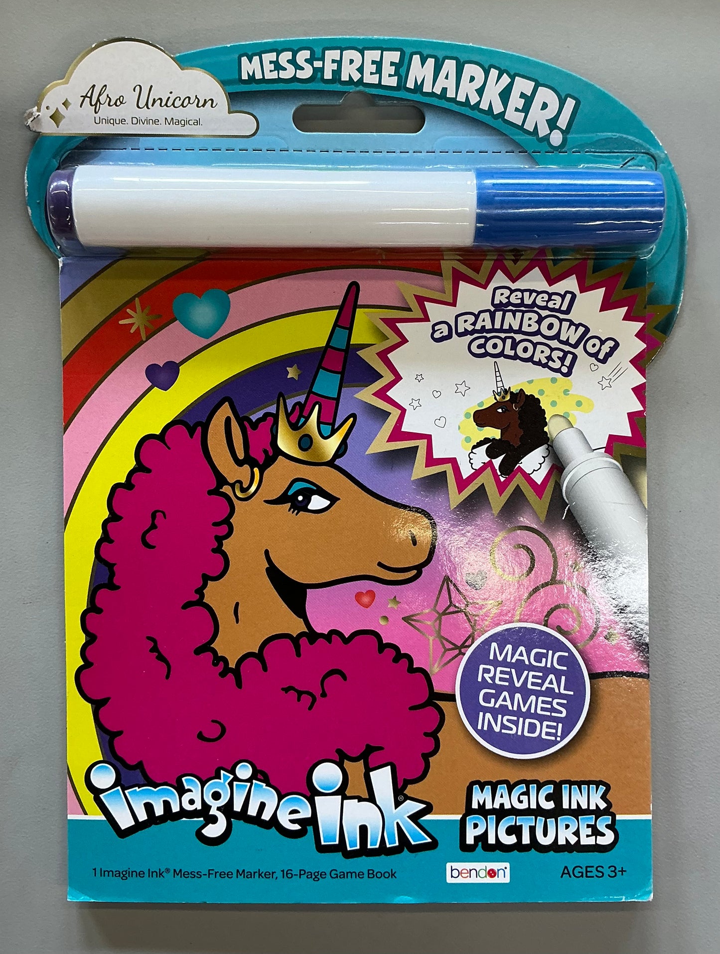Bendon Mess-Free Coloring Book featuring a magic reveal marker