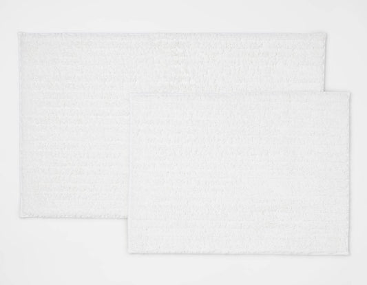 2pk quick dry bath rug set - White - AS IS - MINOR DIRT SPOT