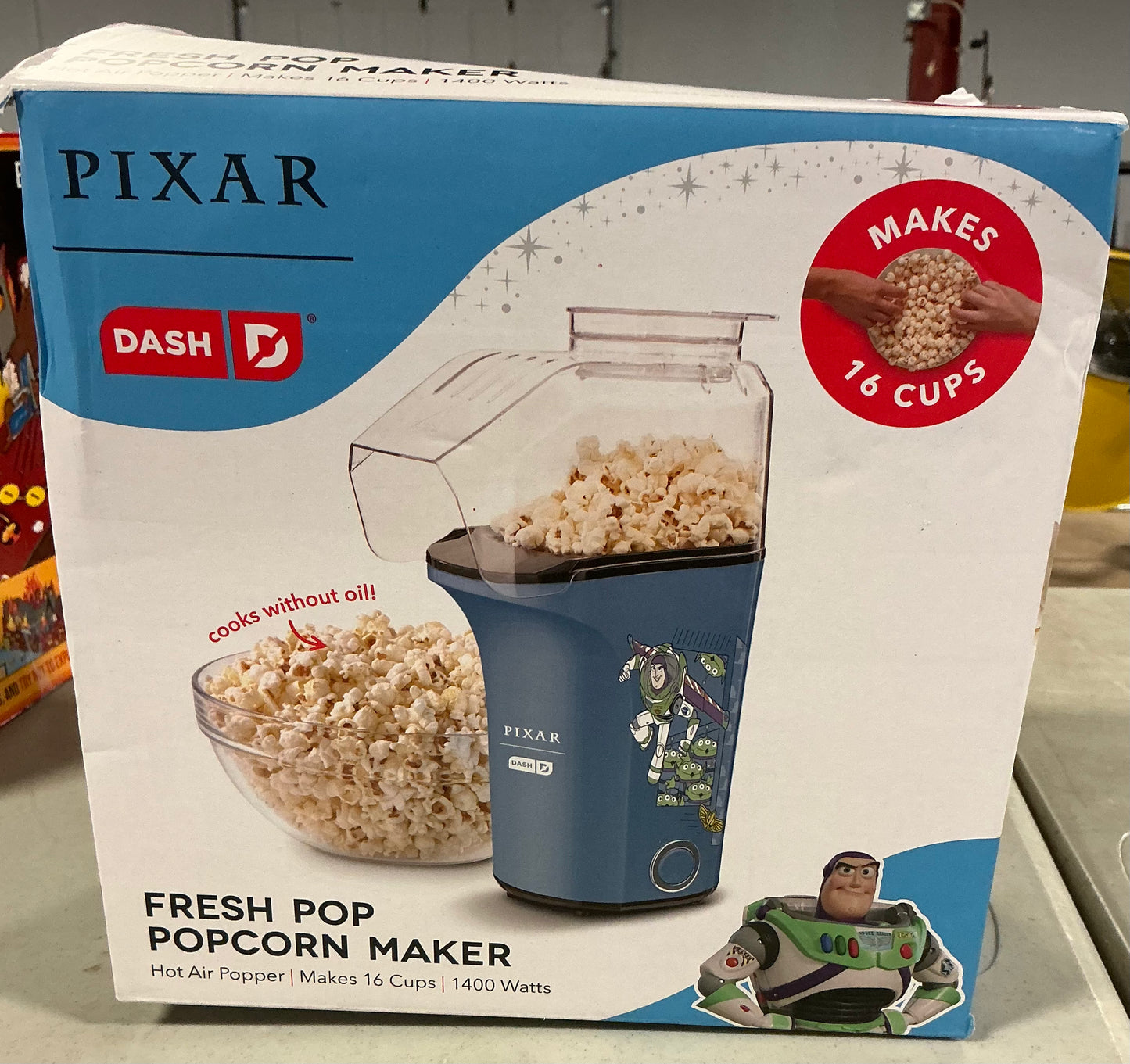 Disney dash Toy Story fresh pop popcorn maker - OPEN/DAMAGED BOX
