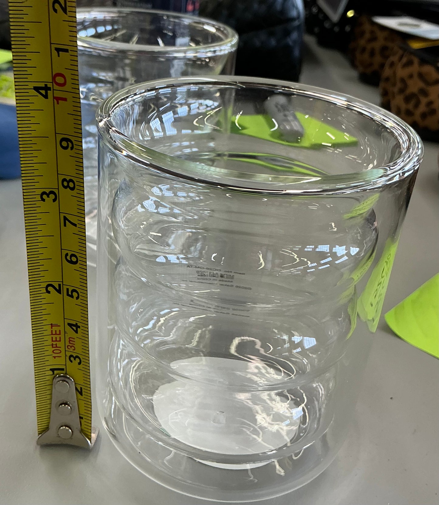 Clear glass Alink ripple bubble tumbler with a unique wavy design