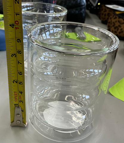 Clear glass Alink ripple bubble tumbler with a unique wavy design