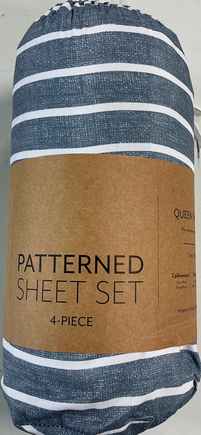 Casual Comfort™ Premium Ultra Soft Patterned 4 Pieces Sheet Set Queen-Included(1 Flat Sheet,1 Fitted Sheet and 2 Pillowcases)