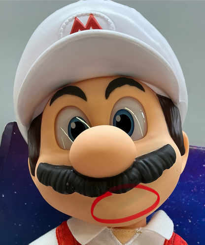 14” posable plush - Fire Mario - AS IS - SOME COSMETIC FLAWS (see picture)