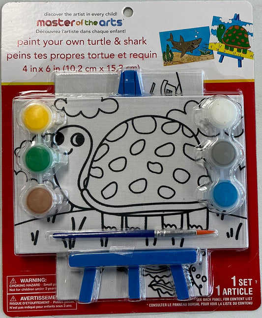Master of the Arts Paint Your Own Turtle & Shark painting kit designed for kids