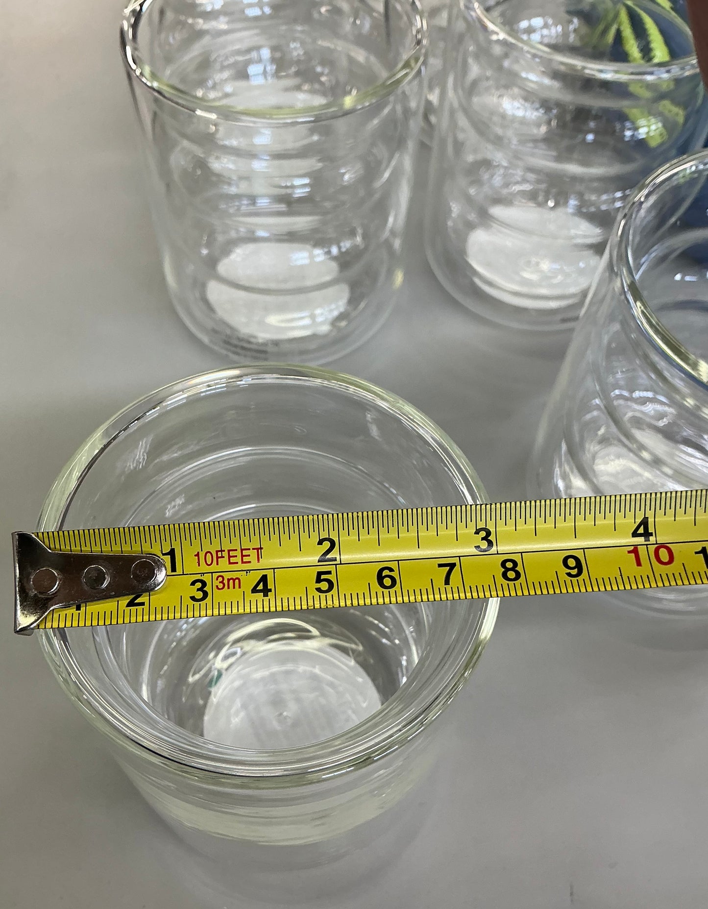 Clear glass Alink ripple bubble tumbler with a unique wavy design