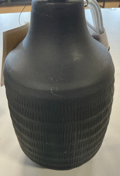 12.25x5.25” small textured ceramic lamp base - black - SOME MINOR COSMETIC FLAWS