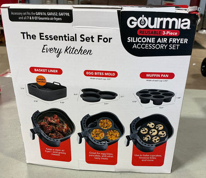 THRIFTY 70 - Gourmia reusable 3-piece silicone air fryer accessory set - USED - FINAL SALE - NO RETURNS