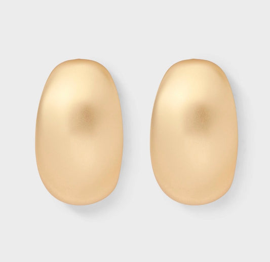 Matte gold-tone chunky stud earrings-As Is