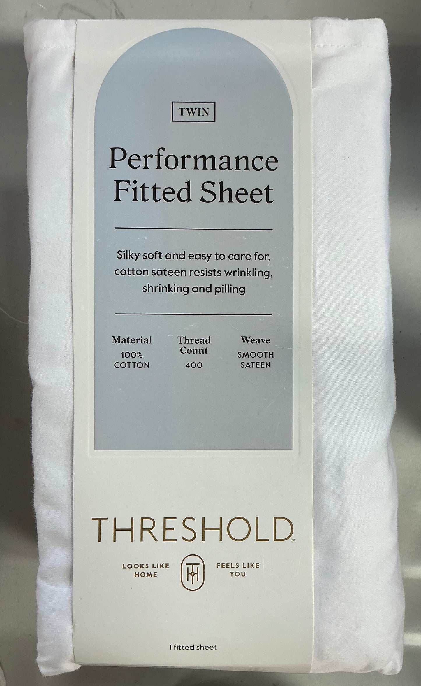 Performance Twin Fitted Sheet 100% Cotton Smooth Satin