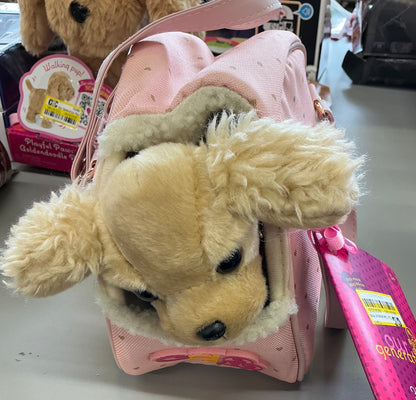 Our Generation hop in dog carrier pet plush puppy for 18” dolls