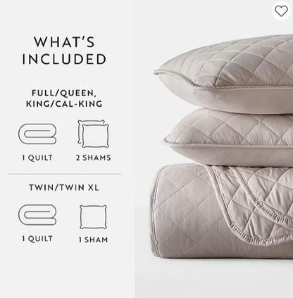 Casual Comfort Diamond Stitch Quilt Set 3-pc king/cal king