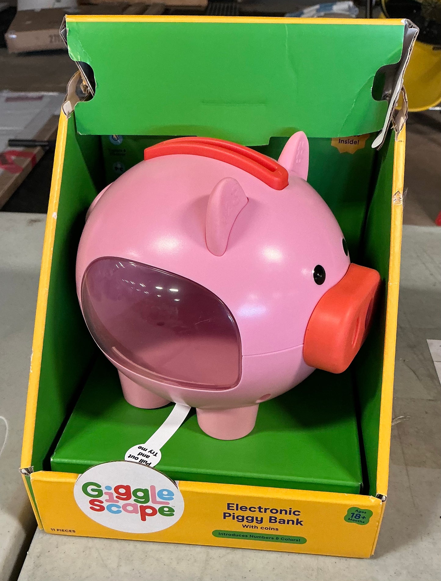 Gigglescape electronic piggy bank - AS IS - MISSING COINS