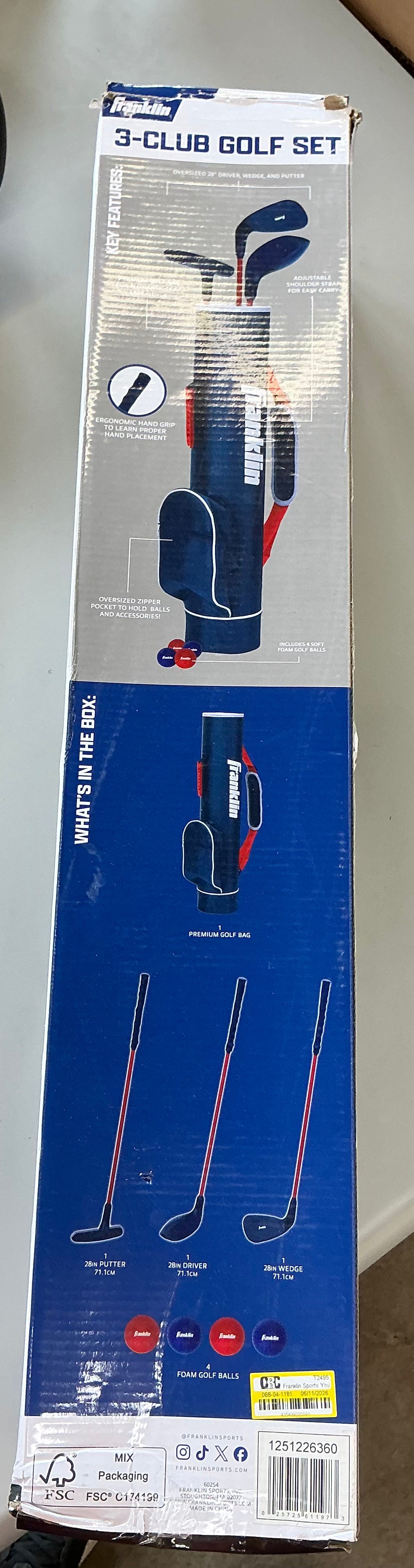 Franklin sports youth toy golf set - 8pc - OPEN BOX