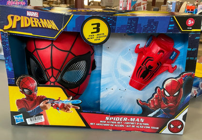 Spider-Man web action mask & web slinger - OPEN/DAMAGED BOX