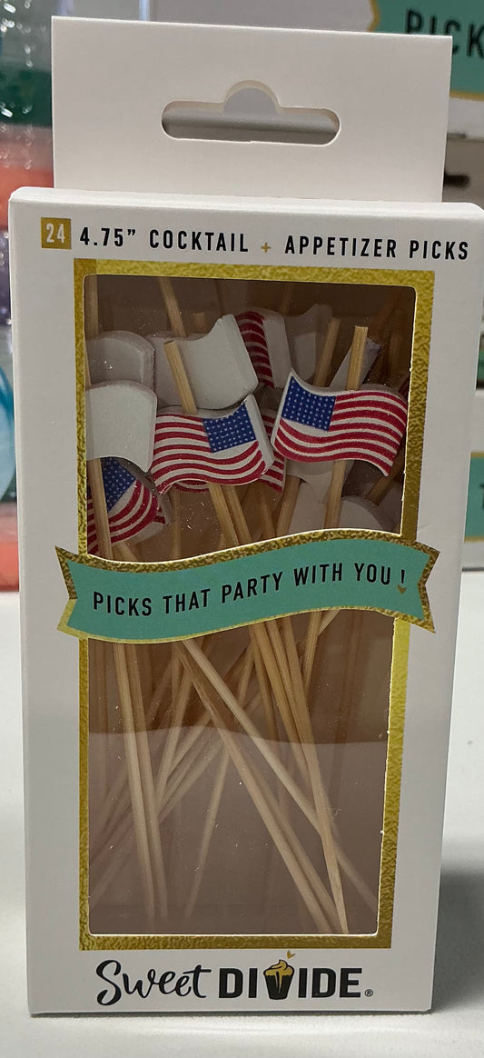 Sweet Divide brand 4.75" cocktail and appetizer picks 24 pieces