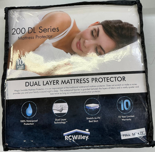 RCWilley 200 DL Series Full Size Dual Layer Mattress Protector full-54” x 75”