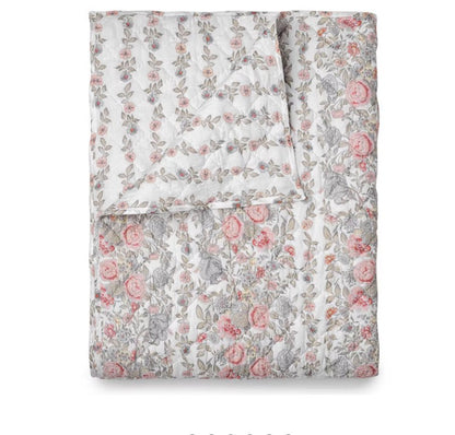 Thrifty 70 Martha Stewart Lula Floral Reversible Quilt Only Full/Queen-Pink-Open Package-USED-(See Picture)-FINAL SALE-NO RETURN-AS IS