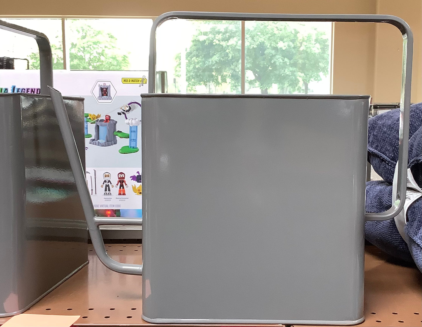 (Clearance)FINAL SALE 2gal Iron Rectangle Outdoor Watering Can with Powder Coat Finish Gray