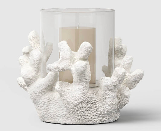 Coral Candle Holder White