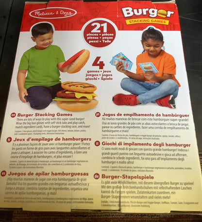 Melissa & Doug Burger Matching, Catching, and
Stacking Games