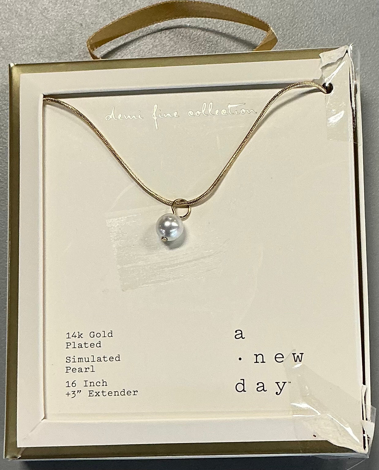 14k gold-plated Demi Fine Collection simulated pearl pendant necklace