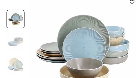 Elama Emilia 16-pc. Stoneware Dinnerware Set -Open Box