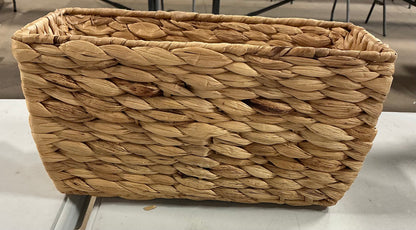 Woven water hyacinth bin 12” L x 6” H